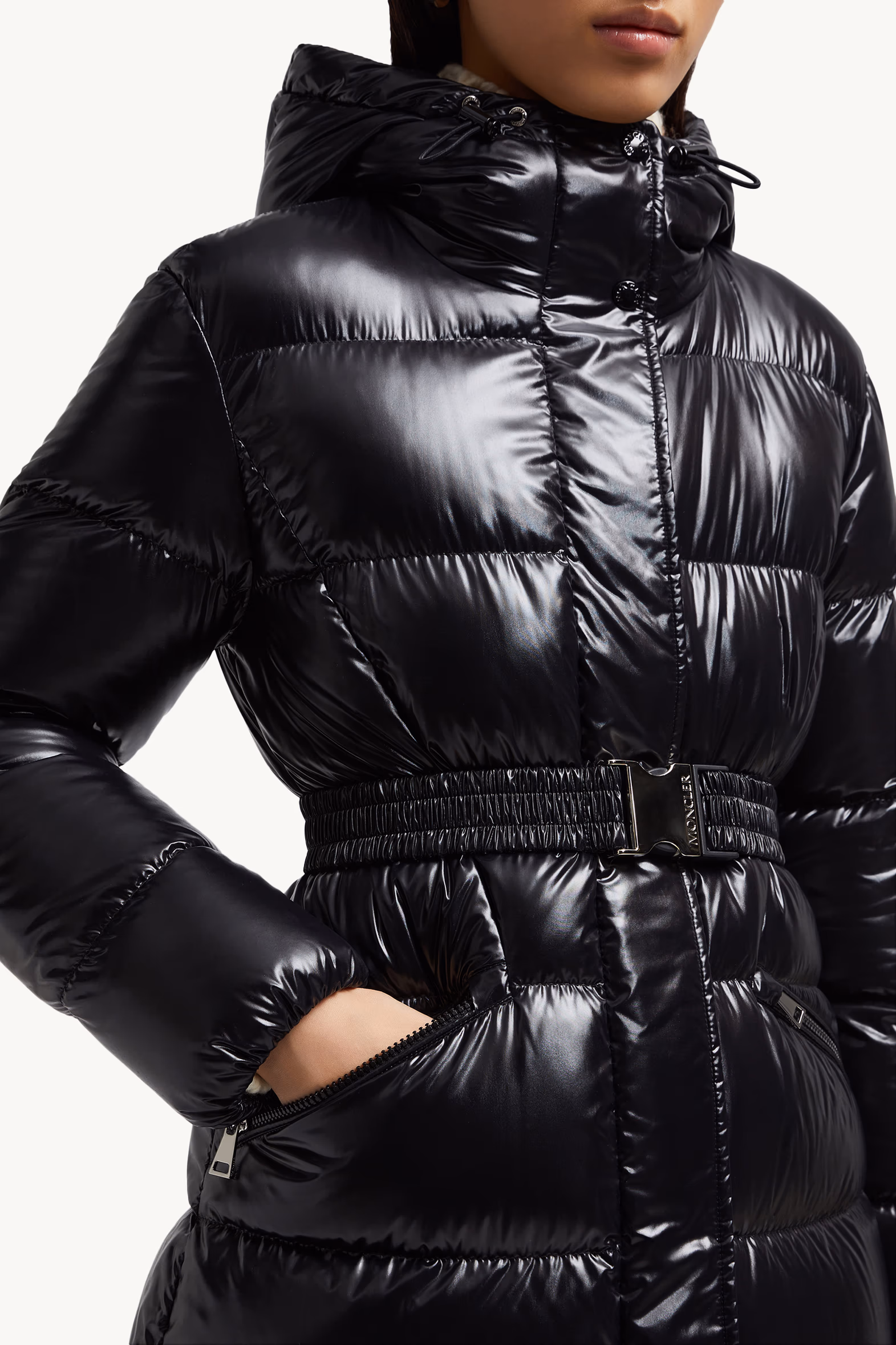 Bellevue Hooded Long Down Jacket Black Moncler 6
